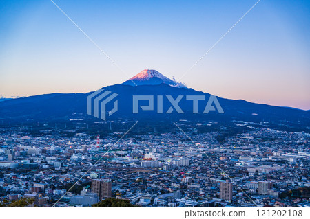 [Shizuoka Prefecture] Numazu city lights and Mt. Fuji evening view 121202108