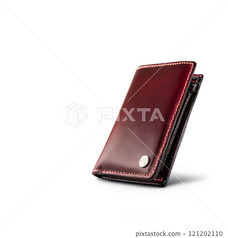 Elegant maroon leather wallet with snap closure designed for everyday use and storage 121202110