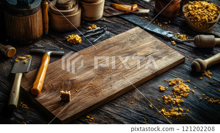 舊木頭和工具 121202208