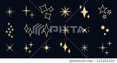 Golden Sparkle, Stars and Lights Set 121202228