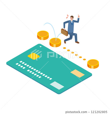 A man happy with equal credit payments 121202805