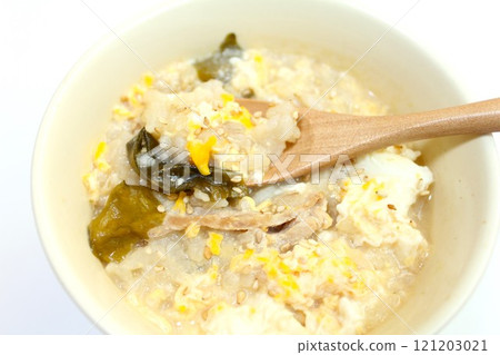 Pork and wakame rice porridge with egg 121203021