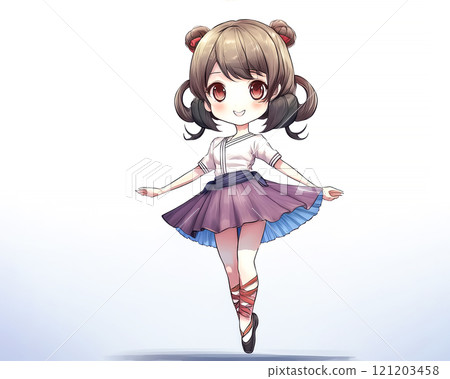 Chibi character: Ballerina girl image material 121203458