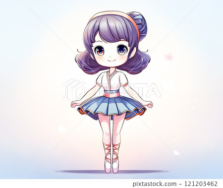 Chibi character: Ballerina girl image material 121203462