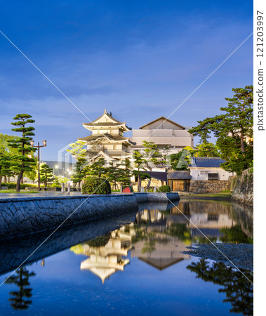 Takamatsu at Takamatsu Castle at Blue Hour Takamatsu at Takamatsu Castle at Blue Hour 121203997