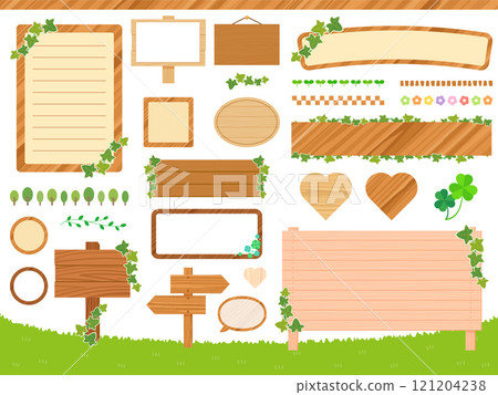 插圖集的木製招牌 121204238