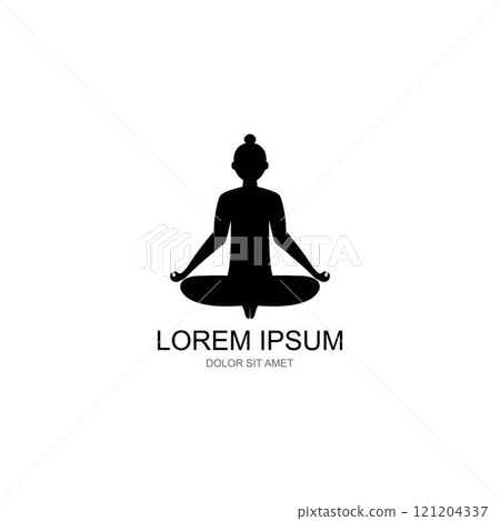 Meditation yoga logo template 121204337