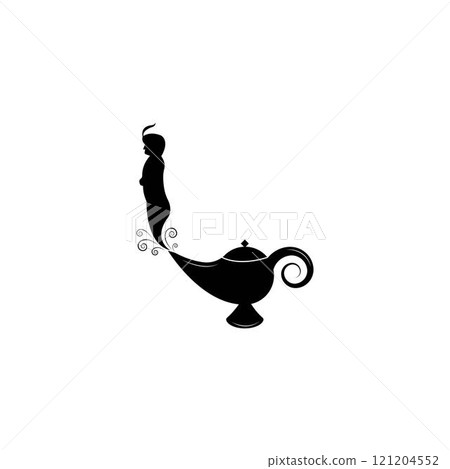 Genie magic lamp logo vector 121204552