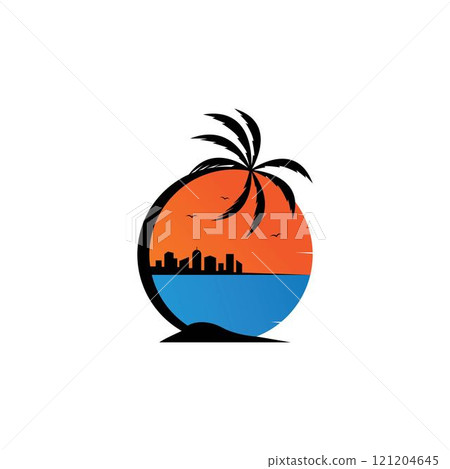 sunset logo icon vector 121204645