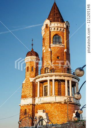 Belgrade, Serbia. April 29th 2024. Top of the Gardos tower in the district of Zemun in Belgrade. . High quality photo Belgrade, Serbia. April 29th 2024. Top of the Gardos tower in the district of Zemun in Belgrade. . High quality photo 121205146