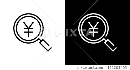 Simple line icon of Japanese yen 121205403