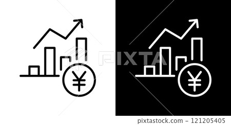 Simple line icon of Japanese yen 121205405