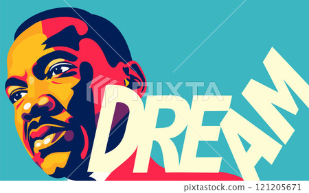 Martin Luther King Day. Dream. Celebrate MLK Day. Vector bright poster Martin Luther King Day. Dream. Celebrate MLK Day. Vector bright poster 121205671