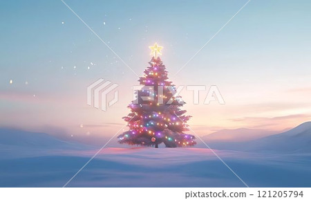 snowy christmas tree 121205794