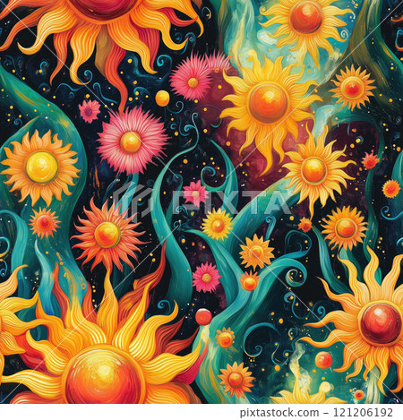 Seamless pattern with flowers. Abstract background. 121206192