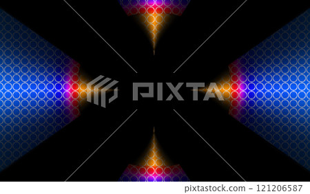 The black background of the image is in the shape of the letter X. Creative image of a black letter X between four peaks. The black background of the image is in the shape of the letter X. Creative image of a black letter X between four peaks. 121206587