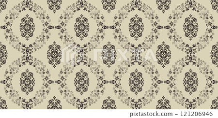 Motifs African boho paisley Floral Ikat pattern embroidery damask. Ethnic ikat floral Ethnic Indian Pattern Ikat pattern Ethnic Pattern.Damask indian floral Aztec embroidery border seamless patterns. 121206946