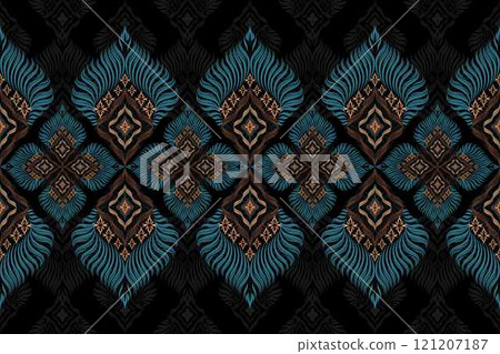 Motifs African boho paisley Floral Ikat pattern embroidery damask. Ethnic ikat floral Ethnic Indian Pattern Ikat pattern Ethnic Pattern.Damask indian floral Aztec embroidery border seamless patterns. 121207187