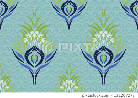Motifs African boho paisley Floral Ikat pattern embroidery damask. Ethnic ikat floral Ethnic Indian Pattern Ikat pattern Ethnic Pattern.Damask indian floral Aztec embroidery border seamless patterns. 121207272