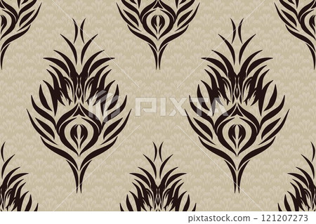 Motifs African boho paisley Floral Ikat pattern embroidery damask. Ethnic ikat floral Ethnic Indian Pattern Ikat pattern Ethnic Pattern.Damask indian floral Aztec embroidery border seamless patterns. 121207273