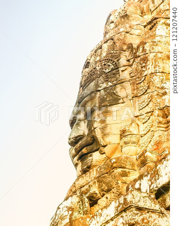 The face of the Temple of Bayon Nakhon Thom, Angkor, Siem Reap, Cambodia 121207440