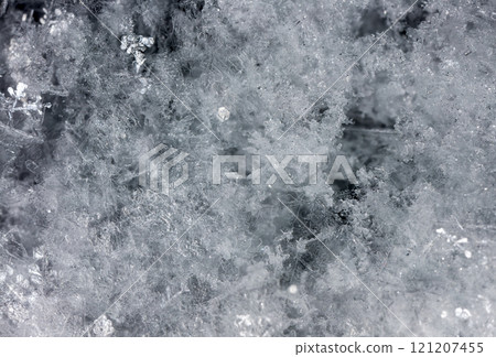 natural snowflakes on snow. the picture is made at a temperature of-10 C  121207455
