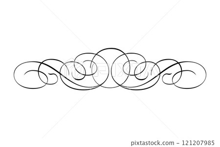 Abstract arabic Vintage Decorative Calligraphy Ornamental Silhouette symbol for tattoo isolated vector 121207985