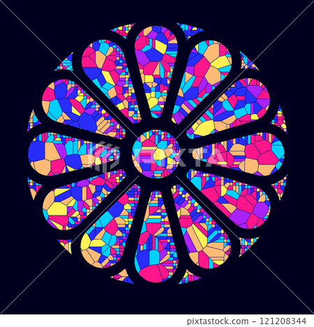 Stained glass rosette vector illustration Stained glass rosette vector illustration 121208344