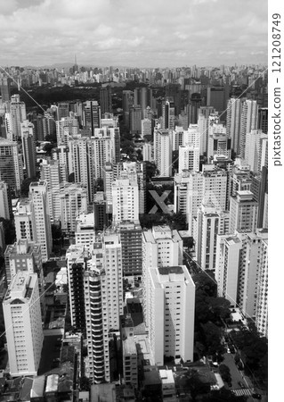 Aerial view of Sao Paulo cityscape, Brazil 121208749