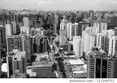 Aerial view of Sao Paulo cityscape, Brazil 121208752