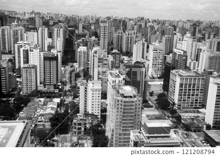 Aerial view of Sao Paulo cityscape, Brazil 121208794