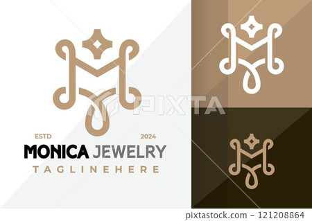 Luxury Letter M Jewellery Logo Icon Vector Design Illustration 121208864