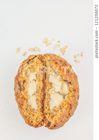 gluten free oatmeal cookies filled with cheese. cookies on white background. biscuits recipe gluten free oatmeal cookies filled with cheese. cookies on white background. biscuits recipe 121208872