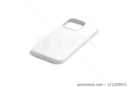 Blank white matte phone case mockup lying, side view Blank white matte phone case mockup lying, side view 121209651
