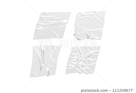 Blank silver square adhesive duct tape mockup set, top view 121209677