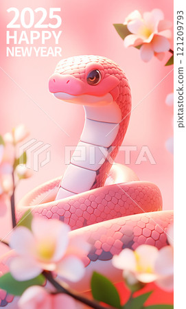 卡通蛇年插画海报 卡通蛇年插画海报 121209793