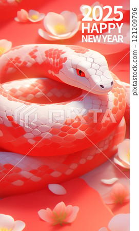 卡通蛇年插画海报 121209796