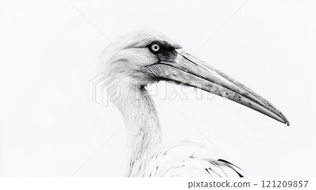 Stork bird isolated on white background 121209857
