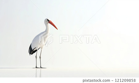 Stork bird isolated on white background Stork bird isolated on white background 121209858
