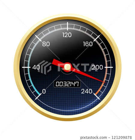 Realistic car speedometer Realistic car speedometer 121209878