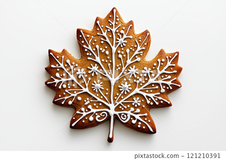A beautifully crafted Maple Leaf Gingerbread Cookie that embodies the essence of autumn 121210391