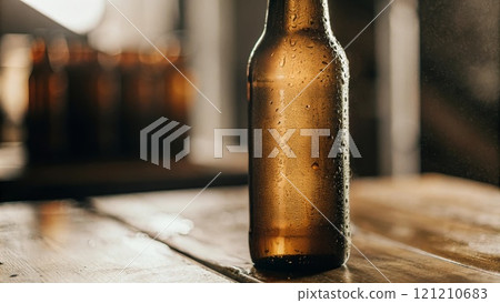 beer bottle on the table beer bottle on the table 121210683