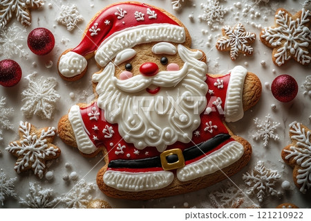 Enjoy a Delicious and Festive Christmas Gingerbread Cookie Santa Decoration Treat for All 121210922