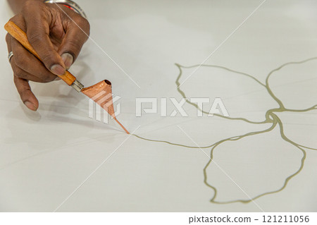 Batik design motif and pattern. traditional Malaysian fabric 121211056