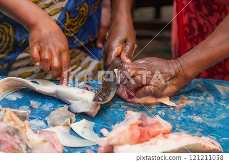 Fresh fish food at the local market, Toamasina, Madagascar Fresh fish food at the local market, Toamasina, Madagascar 121211058