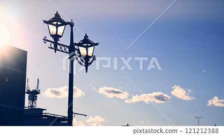 Street lights and blue sky Street lights and blue sky 121212388