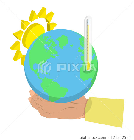 3D Isometric Flat Vector Illustration of Climate Change, Global Warming. Item 4 121212561