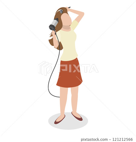 3D Isometric Flat Vector Illustration of Styling Procedures, Youthful Beauty Creating a Fresh Hairstyle. Item 2 3D Isometric Flat Vector Illustration of Styling Procedures, Youthful Beauty Creating a Fresh Hairstyle. Item 2 121212566