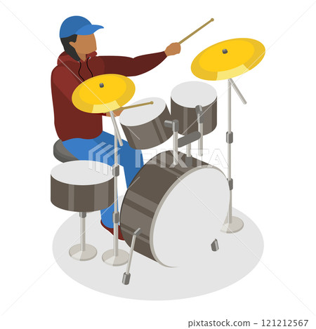 3D Isometric Flat Vector Illustration of Rap Music And Hip-hop Style, Graphic Elements Set. Item 2 3D Isometric Flat Vector Illustration of Rap Music And Hip-hop Style, Graphic Elements Set. Item 2 121212567