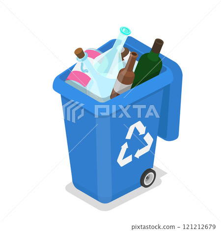 3D Isometric Flat Vector Illustration of Waste Management, Sorting Garbage. Item 8 3D Isometric Flat Vector Illustration of Waste Management, Sorting Garbage. Item 8 121212679
